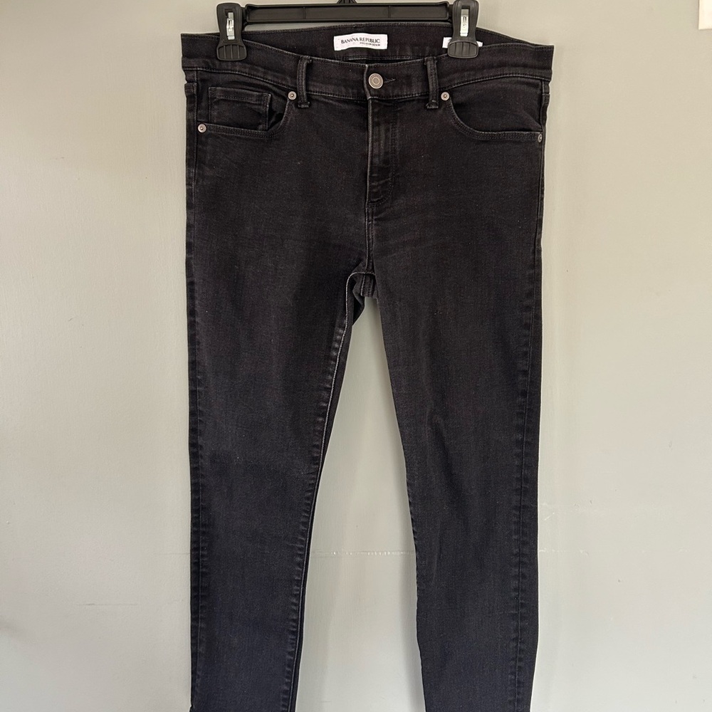 Banana Republic Skinny Ankle Jeans Size 31 Petite Womens Dark Wash Black